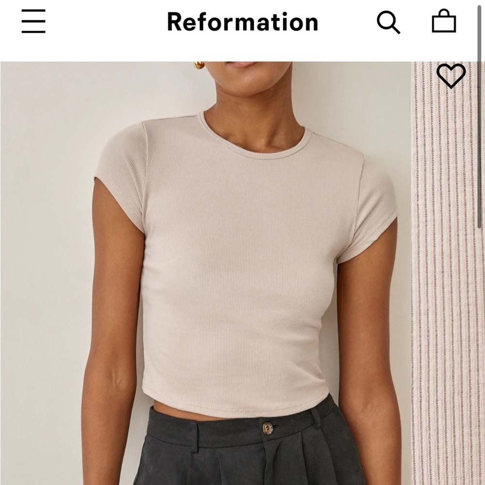 Reformation brand - Muse tee - color: sand